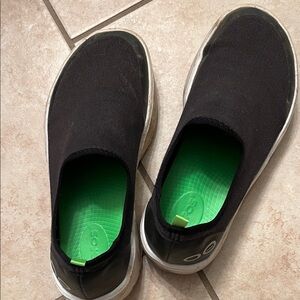 OOFOS Black and Green Women's Athletic Shoes